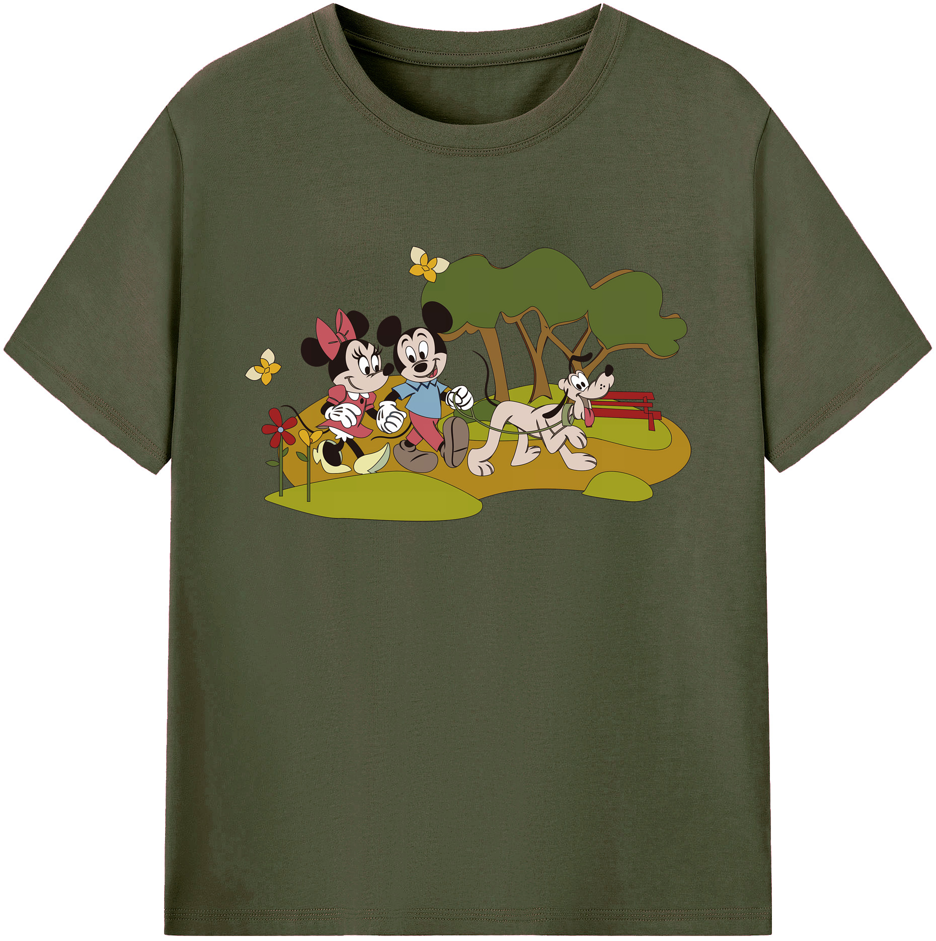 ミッキーマウス Mickey Mouse 綿100％ メンズ半袖Tシャツ｜肌触りやわらか＆通気性